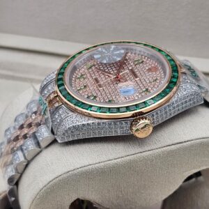 Rolex Datejust  41mm two-tone Everose gold and steel Jubilee bracelet  Arabic Dial Full-Diamond watch